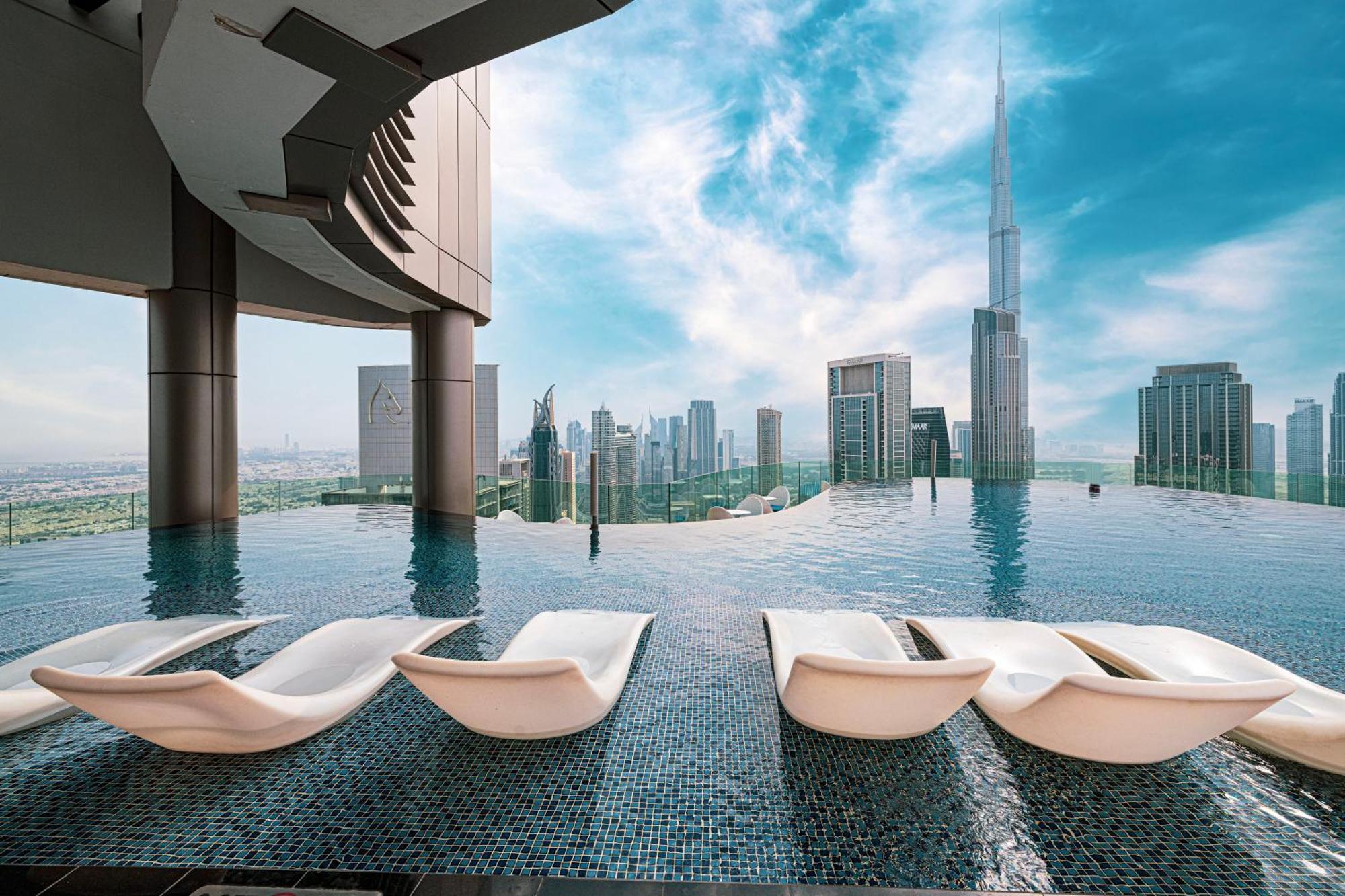 Paramount Midtown, Infinity Pool, Burj Skyline Views Apartment Dubai Exterior photo