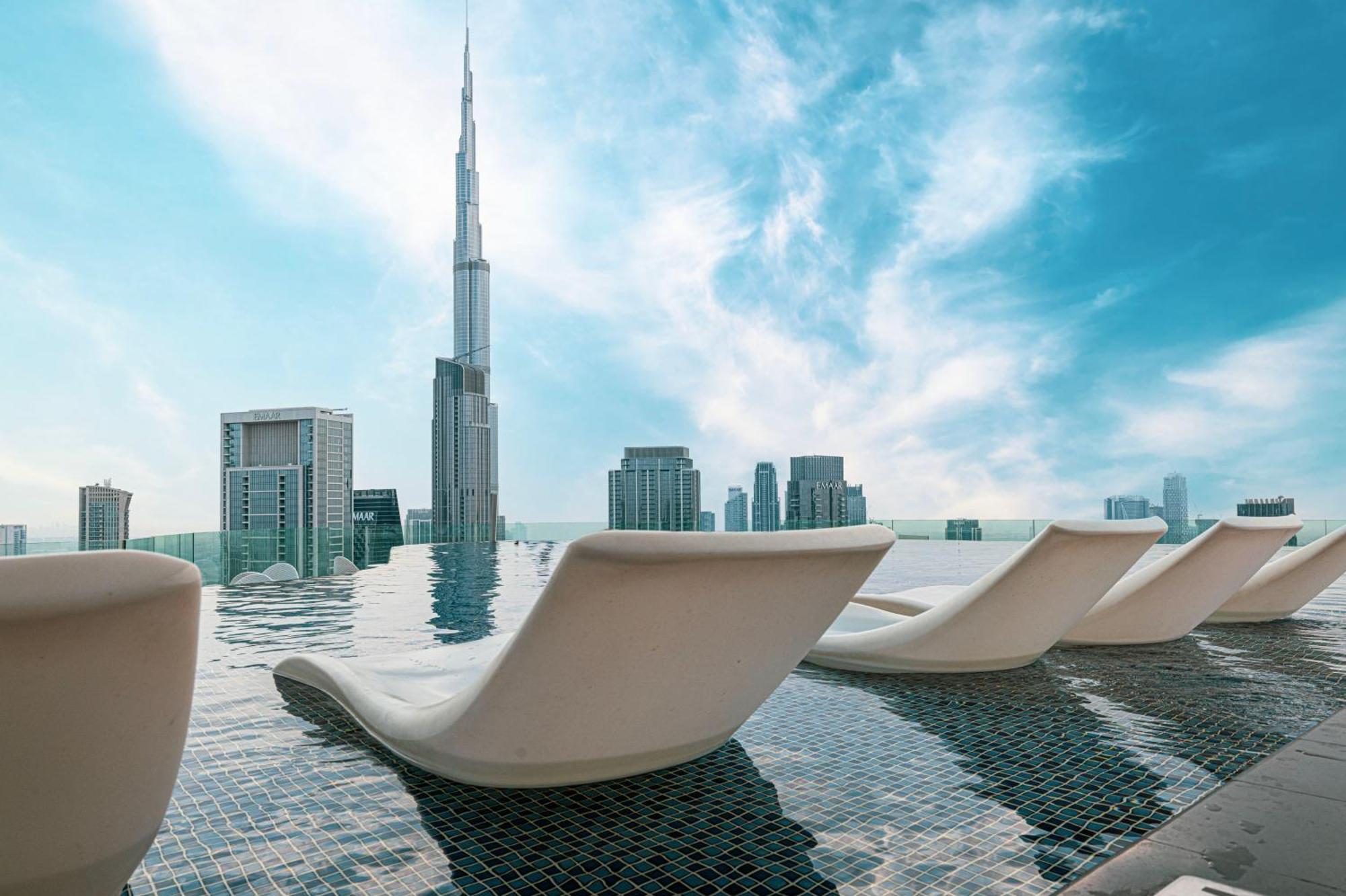 Paramount Midtown, Infinity Pool, Burj Skyline Views Apartment Dubai Exterior photo